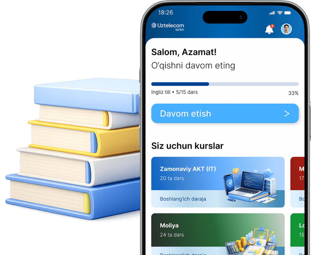 Mobil ilova - telefon va kitoblar